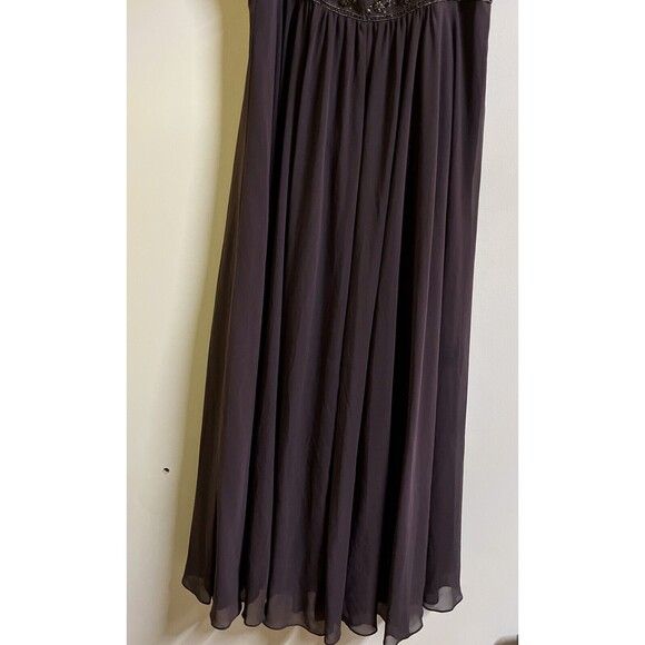David's Bridal Long Formal Gown Size 22 Mocha Brown Sequins Strapless - Picture 3 of 10